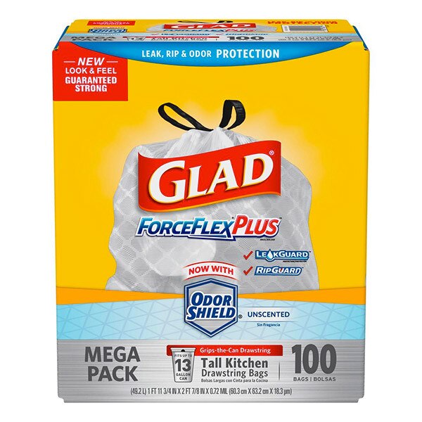 13 Gal. Drawstring ForceFlex Tall White Kitchen Bags (100Count) MedStat